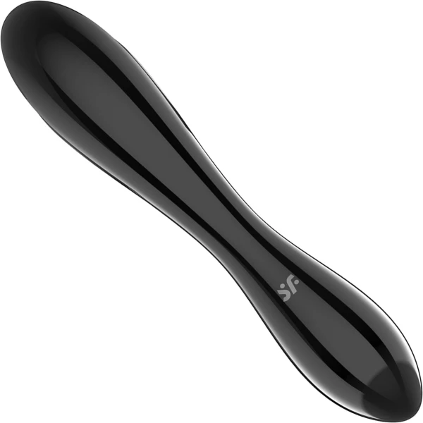 Satisfyer 7.25" Dazzling Crystal 1 Double-Sided Glass G-Spot Dildo - Black