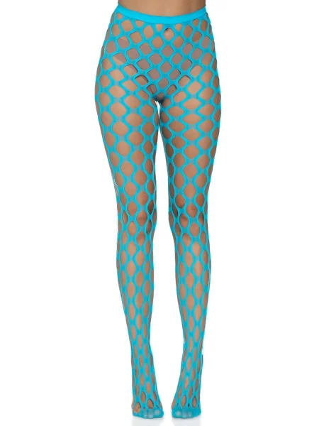 Jumbo Pothole Net Tights - Neon Blue - One Size Blue - One Size