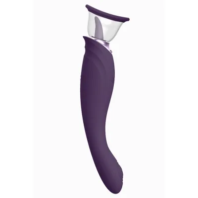 Vive Mai 10 9 Pump with Tongue Pulse Wave Clitoral Stimulator and Vibrating G Spot Handle