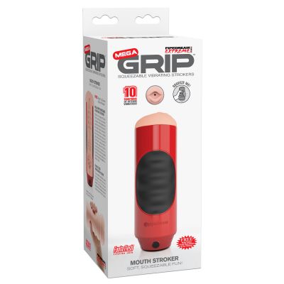 Mega Grip Vibrating Mouth Stroker