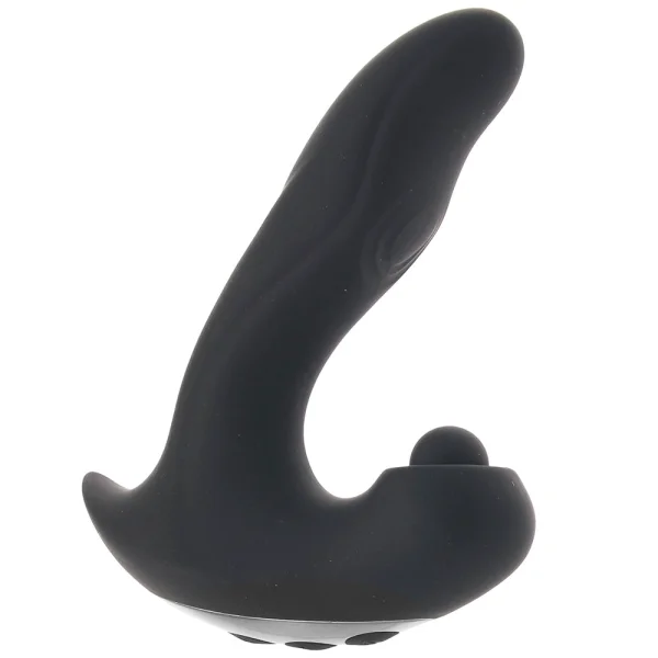 Gender X Mad Tapper Rechargeable Silicone Dual Stimulation Vibrator - Black