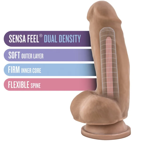 Au Naturel El Gordo 7 Inch Sensa Feel Dual Density Dildo By Blush - Caramel