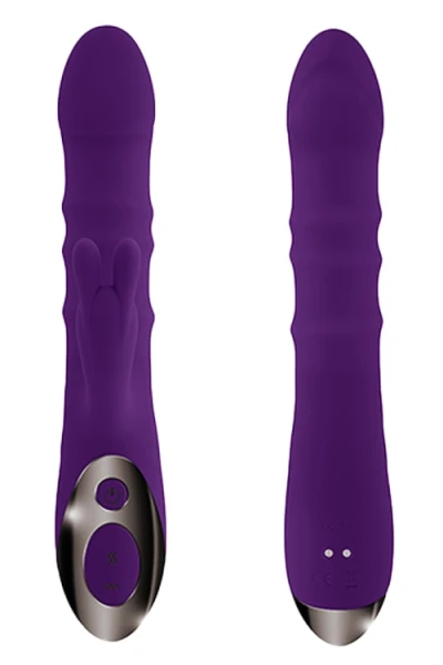 Playboy Hop To It 9.25" Thrusting Rabbit Vibrator with Clitoral Stimulator