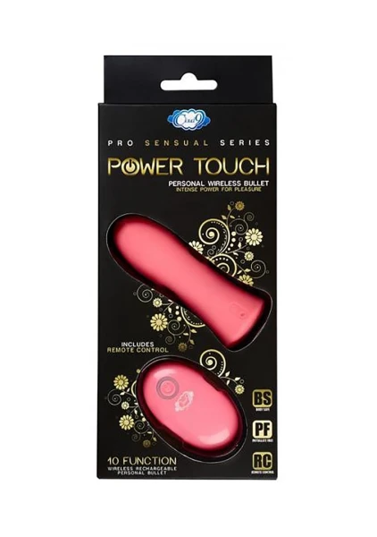 Cloud 9 Power Touch Rechargeable Wireless Bullet Vibrator With Remote Control - Pink