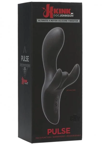 Kink Pulse 4 Motor Silicone Vibrator Black