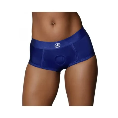 Strap on Dildos Harnesses Ouch Vibrating Strap on Brief Royal Blue M l