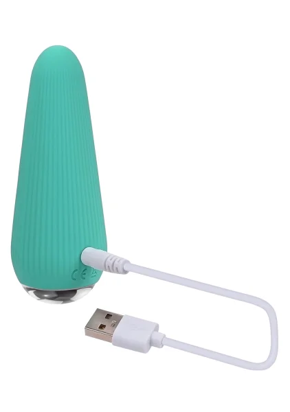 Gender X O Cone Rechargeable Waterproof Silicone Powerful Bullet Vibrator - Teal
