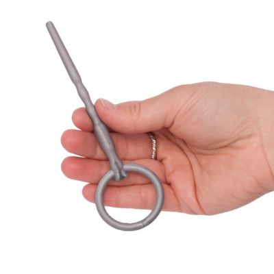 Bondara Silver Ripple Penis Plug With Through Hole 11cm