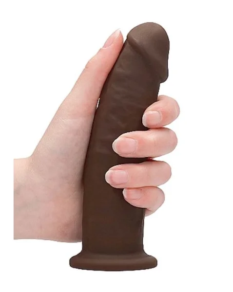 Silicone Suction Cup Dildo - Brown - 6 Inch
