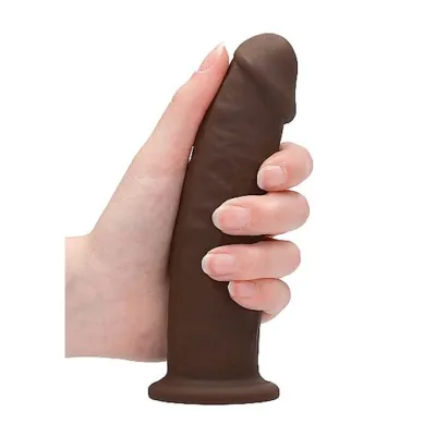 Silicone Suction Cup Dildo Brown 6 Inch