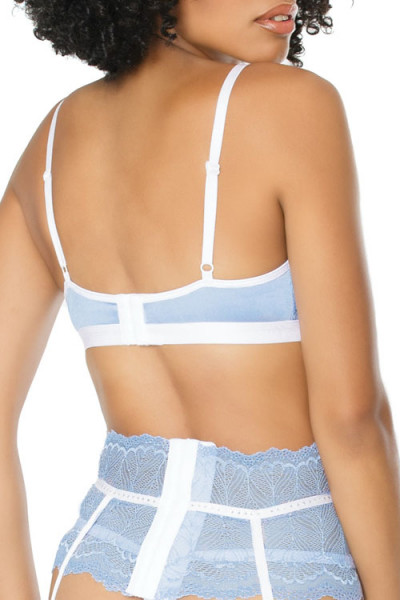 Ever After Blue Bra with Garter Belt & G-string By Coquette
