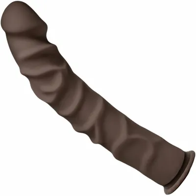 The D Ragin D 10 Suction Cup Dildo by Doc Johnson Chocolate