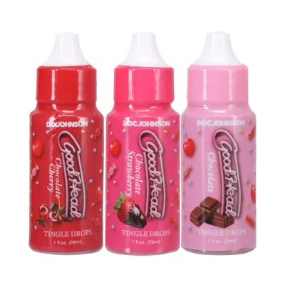 Goodhead Tingle Drops Chocolate Chocolate Cherry Chocolate Strawberry 3 pack 1 Oz