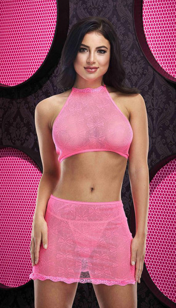 Sheer Crop Top & Skirt Set