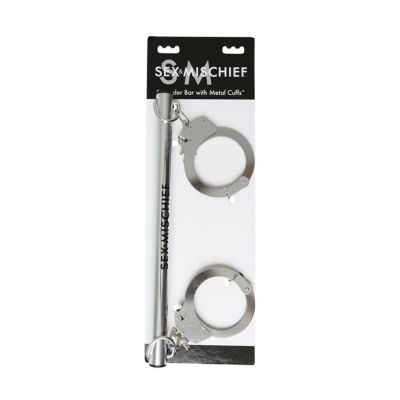 Sex And Mischief Spreader Bar With Metal Cuffs Metallic