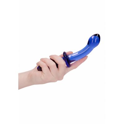 Doubler Blue Large Glass Dildo