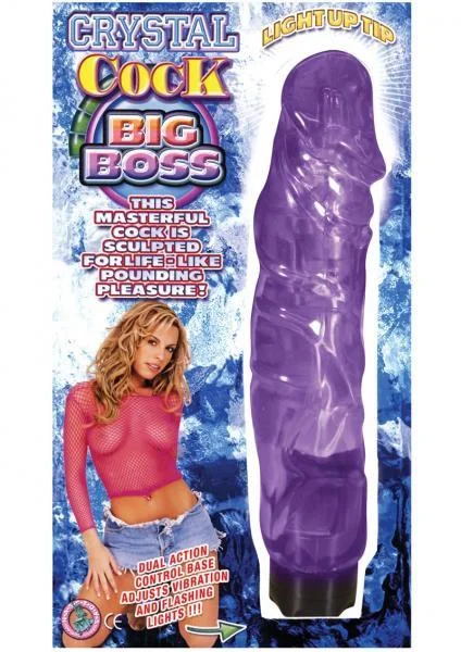 Crystal Cock Big Boss Light Up Tip Purple Vibrator — image 6 of 6