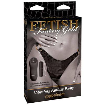 Fetish Fantasy Gold Vibrating Fantasy Panty Black