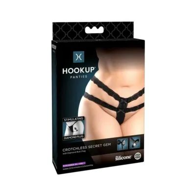Hookup Crotchless Secret Gemblack Fits Size Xl xxl