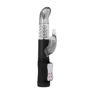 NADINE rabbit vibrator rotating dual motors Black