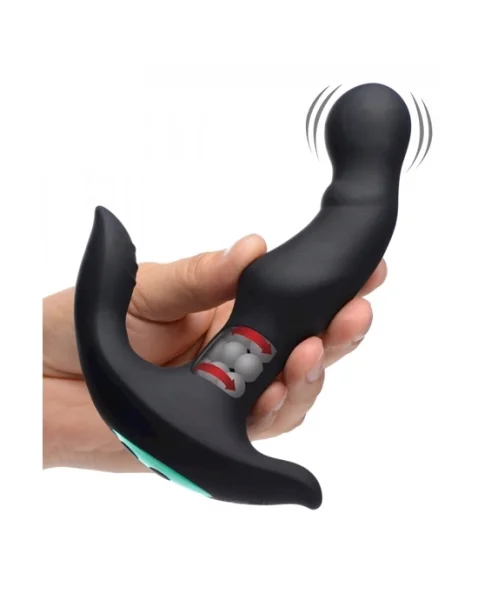Pro Rim Rotating Vibrating Silicone Prostate Stimulator - Black - 6.5 Inches