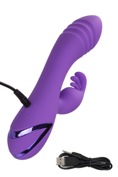 California Exotic 8" Rotating Silicone G-Spot Rabbit with Fluttering Teaser