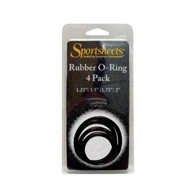 Sportsheets Rubber Rings 4 Pack Black