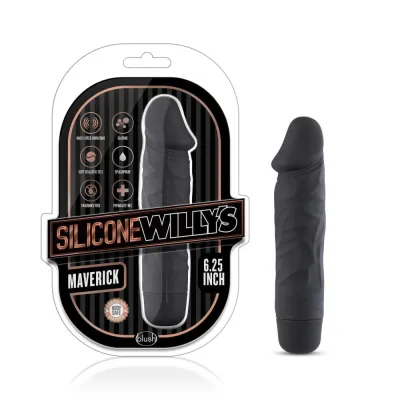 Silicone Willy s Maverick 6 25 Inch Vibrating Dildo Black
