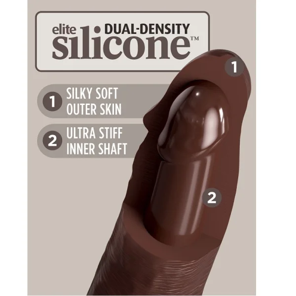 King Cock Elite 8 Inch Dual Density Cock Flesh Brown