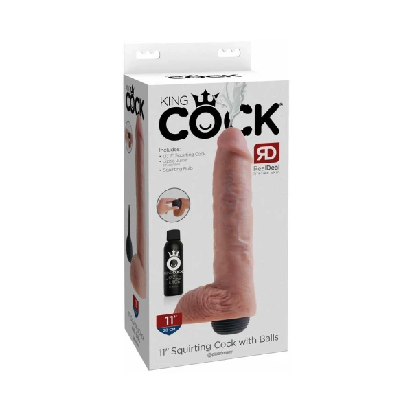 King Cock 11 inches Squirting Dildo Beige