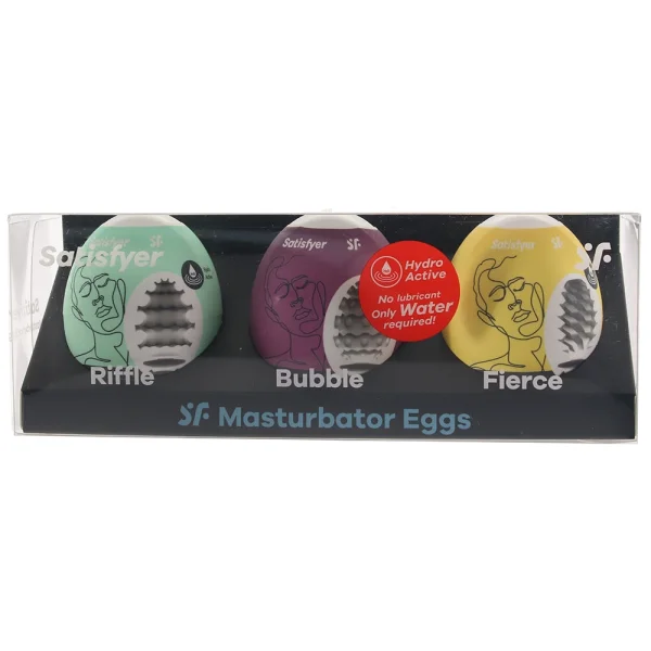 Satisfyer Riffle, Bubble, Fierce Masturbator Egg Set