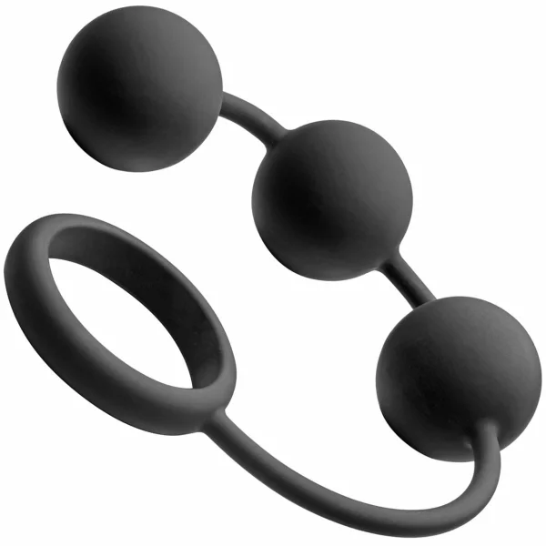 Tom of Finland Silicone Cock Ring with 3 Weighted Balls