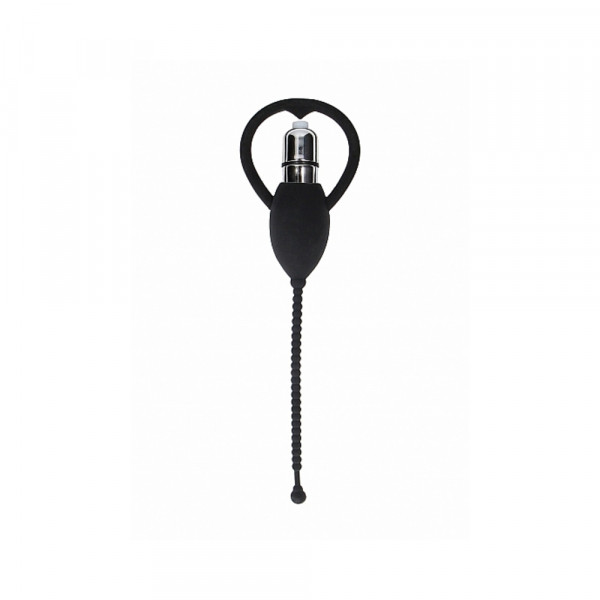 Ouch! Urethral Sounding Vibrating Bullet Plug Black