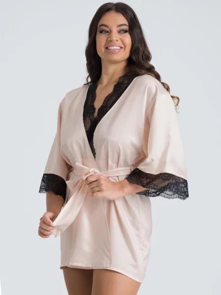 Lovehoney Jewel Satin Pearl Blush Robe