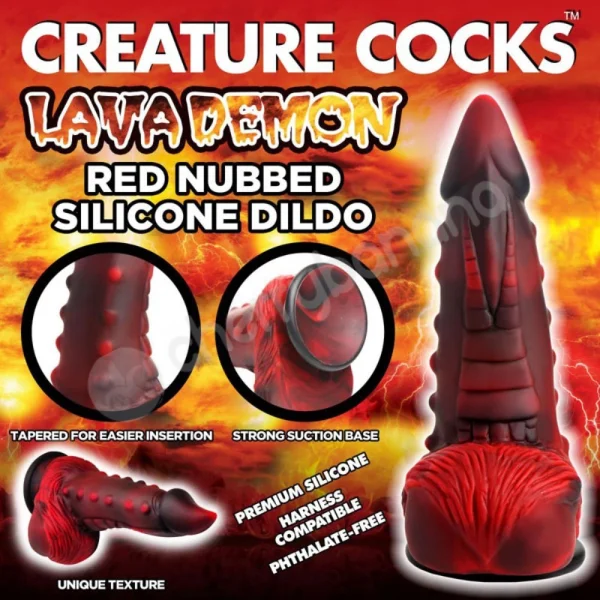 Creature Cocks Lava Demon Thick Nubbed Silicone Dildo