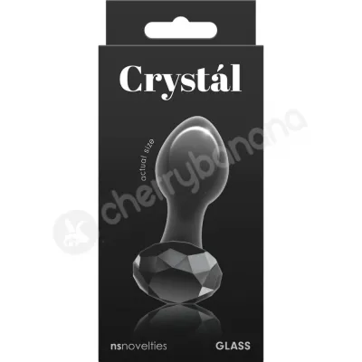 Crystal Gem Black Glass 2 8 Butt Plug