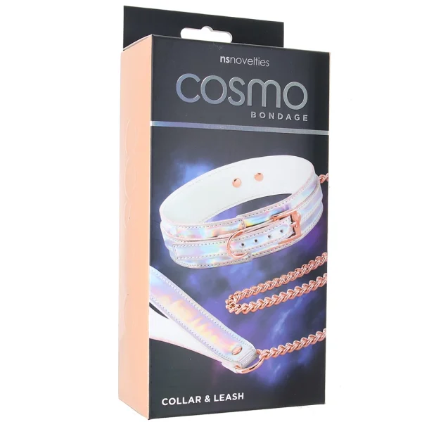 Cosmo Bondage Collar And Leash By NS Novelties - Rainbow