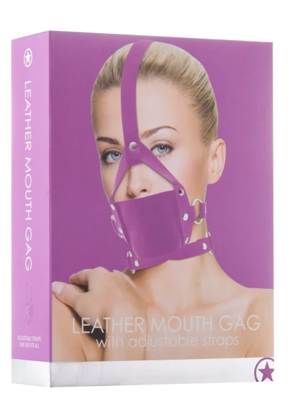 Leather Mouth Gag - Purple — image 4 of 6