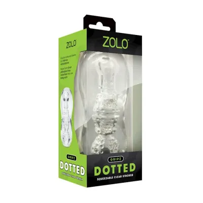 Zolo Gripz Dotted Stroker Clear 5 5 Inch