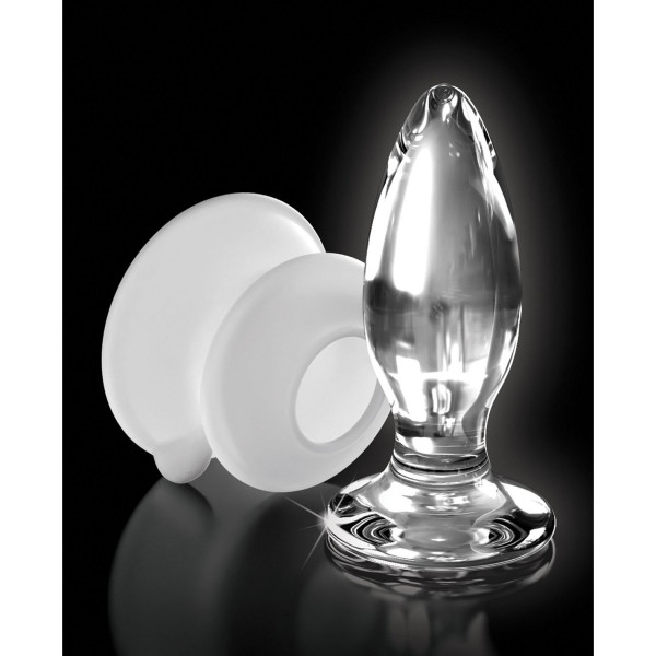 Icicles No. 91 Clear Glass Butt Plug with Suction Cup by Pipedream Products