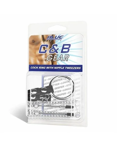 Cock Ring with Nipple Tweezers