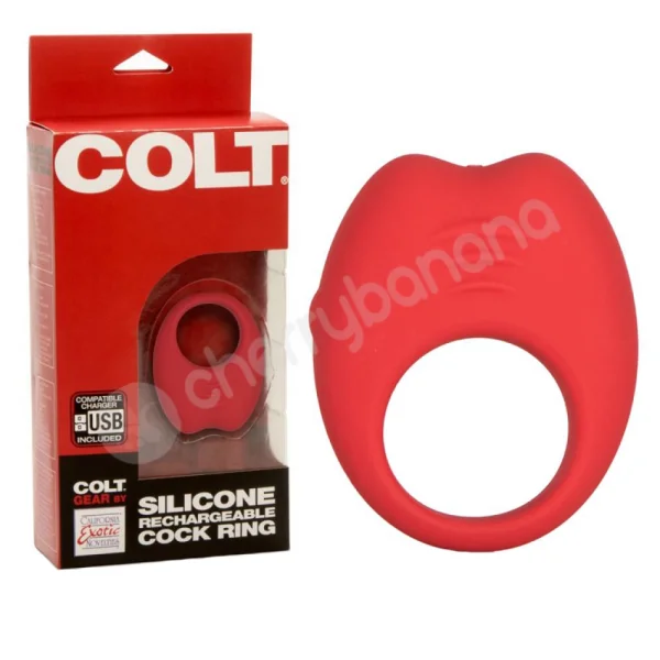 Colt Silicone Red Rechargeable Cock Ring