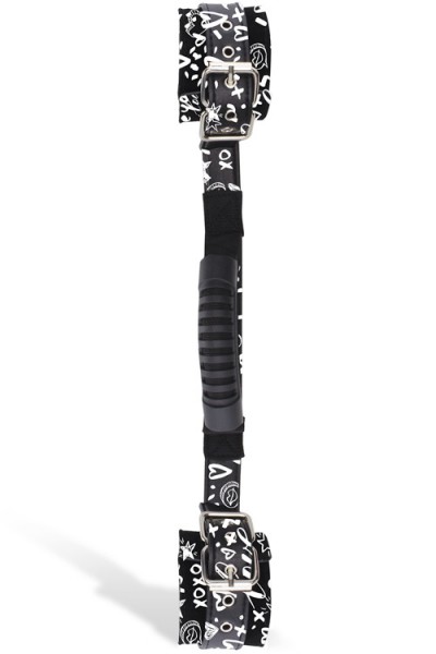 OUCH! Graffiti Leather Cuffs with Handle