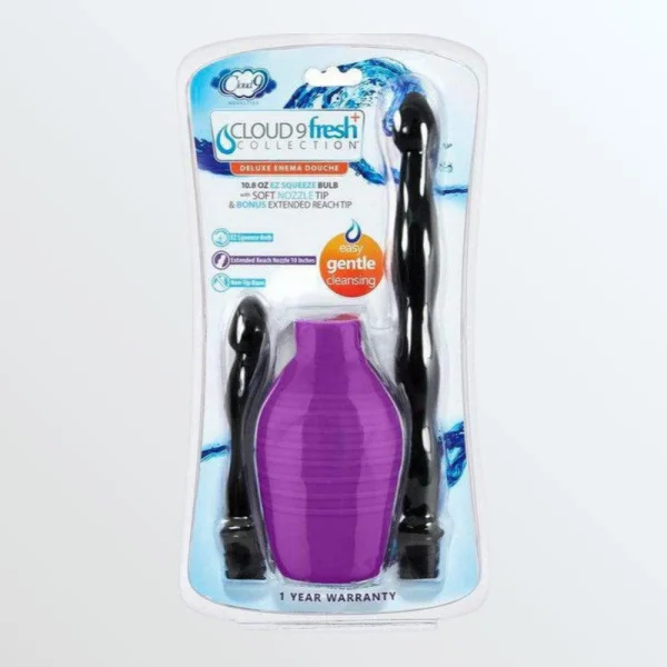 Cloud 9 Fresh + Deluxe Anal Enema Douche Kit Squeeze Bulb with Soft Nozzle 10.8oz