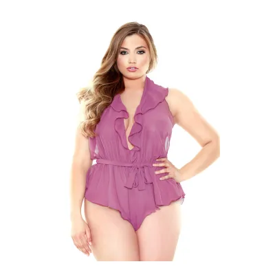 Curve Halter Neck Romper Orchid 1X 2X