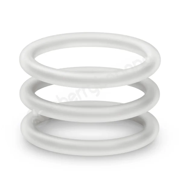 Performance VS1 Pure Premium Silicone White Cock Rings Medium 3 Pack