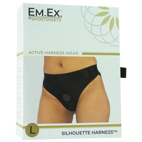 EM.EX. Active Harness Wear - Silhouette (Crotchless) Strap-On Harness Brief By Sportsheets