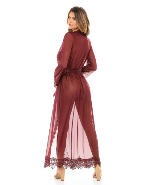 Oh La La Cheri Provence Eyelash Lace Zinfandel Robe — image 8 of 9