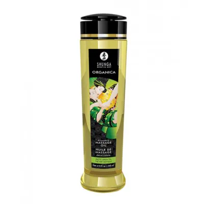 Shunga Organic Kissable Massage Oil 8 5 Oz Exotic Green Tea