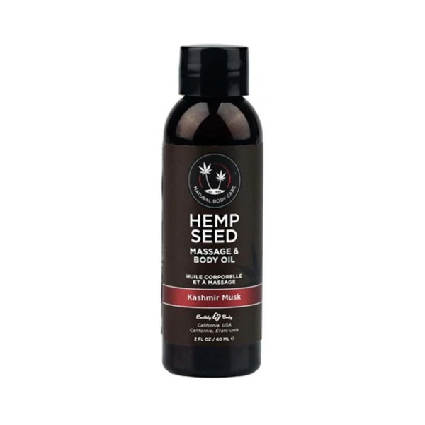 Earthly Body Hemp Seed Massage & Body Oil Kashmir Musk 2 Oz.